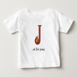 T-shirt de bébé d'alphabet : J est pour Joey