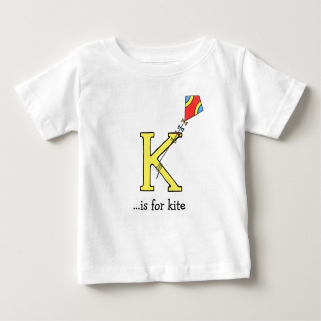 T-shirt de bébé d'alphabet : K est pour le (Devant)