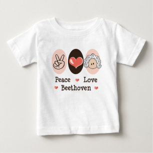T-shirt de bébé de Beethoven d'amour de paix