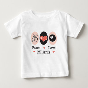 T-shirt de bébé de billards d'amour de paix
