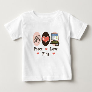 T-shirt de bébé de blog d'amour de paix
