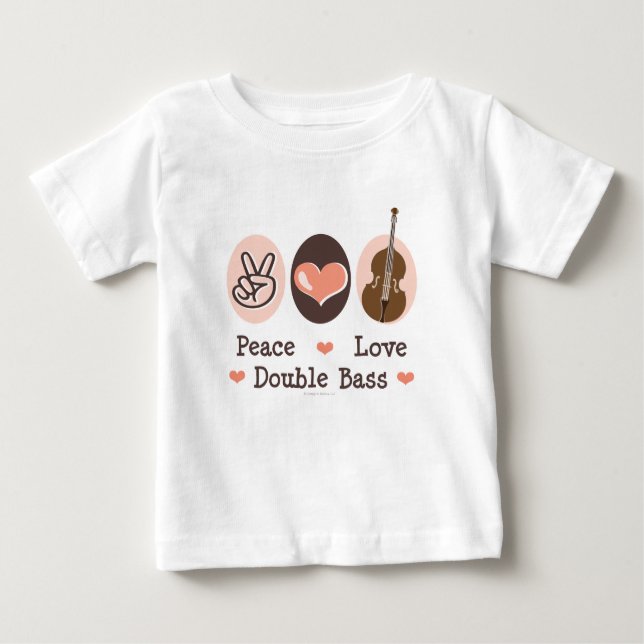 T-shirt de bébé de double basse d'amour de paix (Devant)