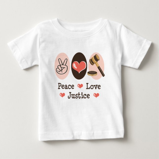 T-shirt de bébé de juge de justice d'amour de paix (Devant)