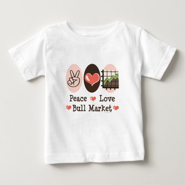 T-shirt de bébé de marché haussier d'amour de paix (Devant)