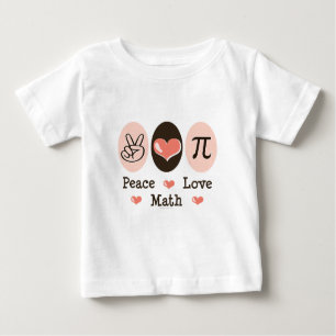 T-shirt de bébé de maths d'amour de paix