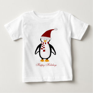 T-shirt de bébé de pingouin de Noël