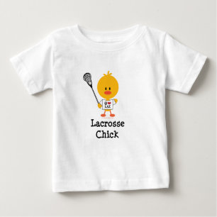 T-shirt de bébé de poussin de lacrosse