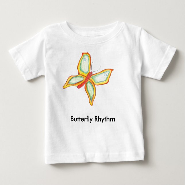 T-shirt de bébé de rythme de papillon (Devant)