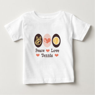 T-shirt de bébé de tennis d'amour de paix
