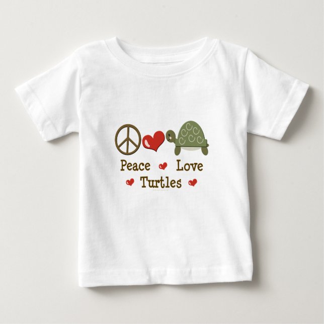 T-shirt de bébé de tortues d'amour de paix (Devant)