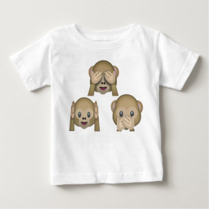 T-shirt de bébé d'Emoji de trois singes