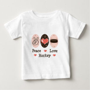 T-shirt de bébé d'hockey d'amour de paix