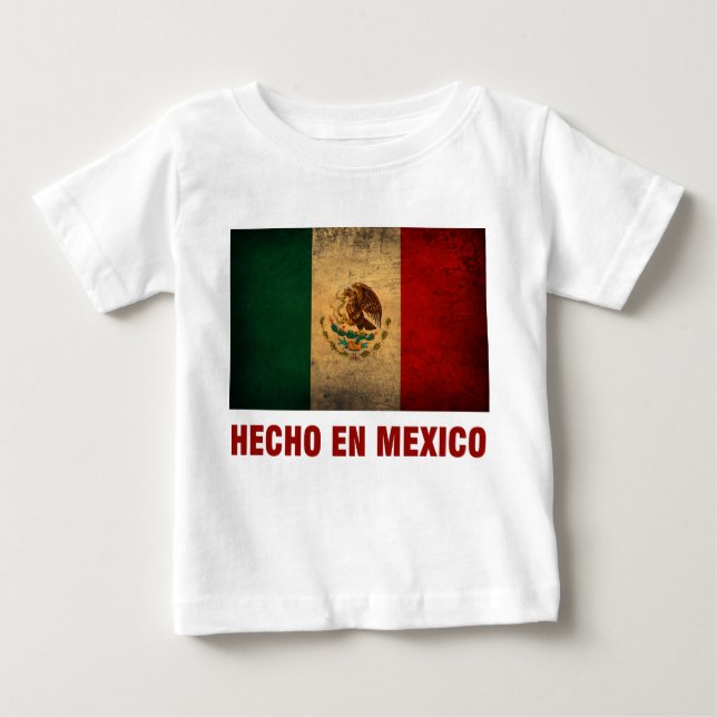 T-shirt de bébé - drapeau d'en Mexique de Hecho (Devant)