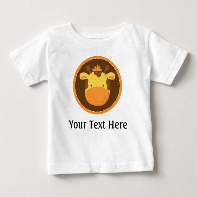T-shirt de bébé personnalisé par girafe (Devant)