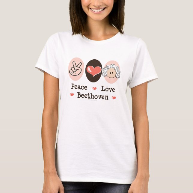 T-shirt de Beethoven d'amour de paix (Devant)
