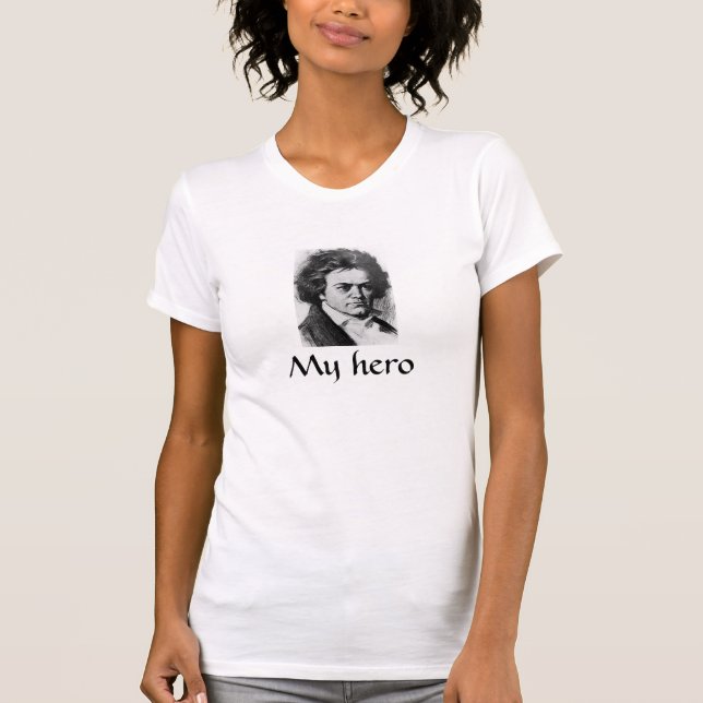T-shirt de Beethoven de "mon héros" (Devant)