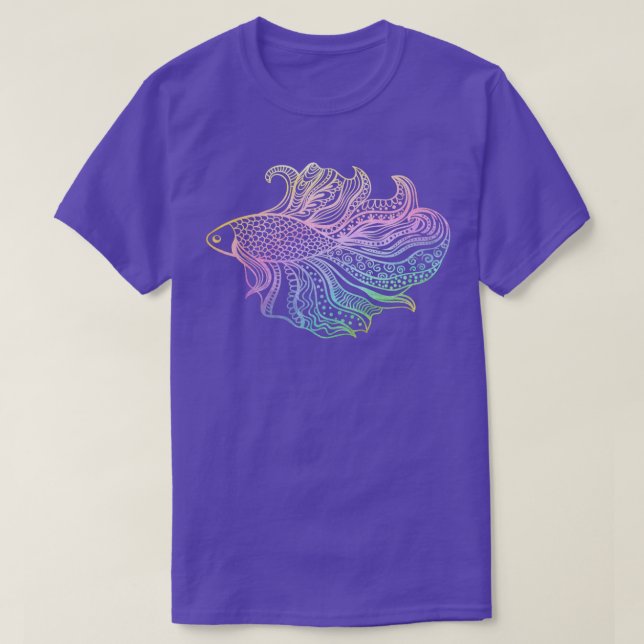 T-shirt de Betta Fish Pastel Rainbow (Design devant)
