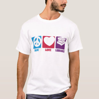 T-shirt de bibliothèques d'amour de paix
