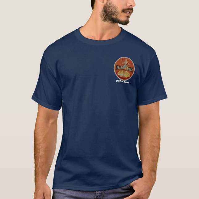 T-shirt de bière de la perle du surf de papa de (Devant)