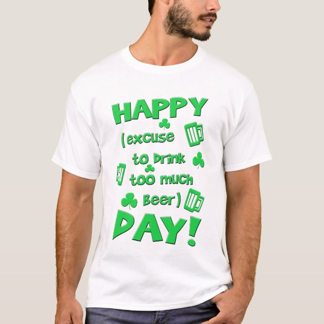 T-shirt de bière de vert du jour de St Patrick (Devant)