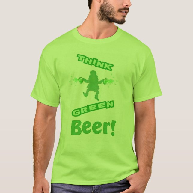 T-shirt de bière de vert du jour de St Patrick (Devant)
