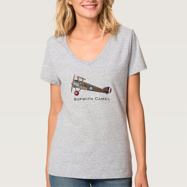 T-shirt de biplan de chameau de Sopwith (Devant)