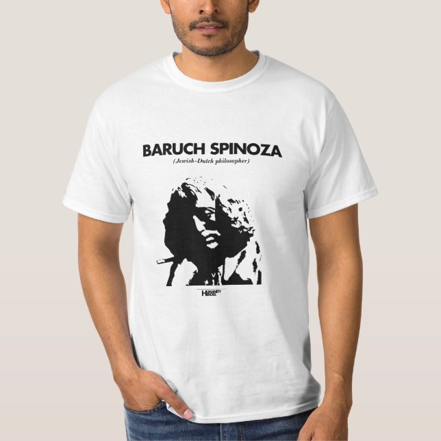T-shirt de blanc de Baruch Spinoza (Devant)