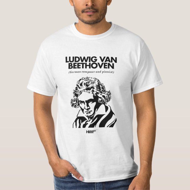 T-shirt de blanc de Ludwig van Beethoven (Devant)