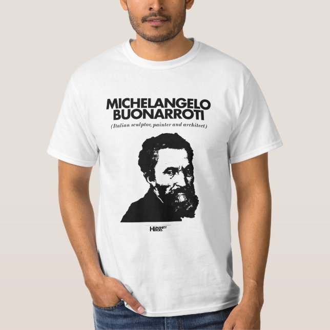 T-shirt de blanc de Michaël Angelo Buonarroti (Devant)