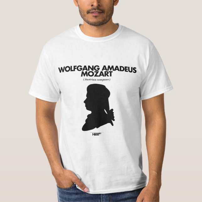 T-shirt de blanc de Wolfgang Amadeus Mozart (Devant)