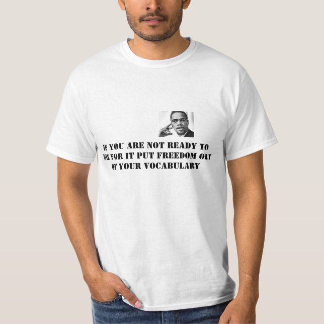 T-shirt de blanc du malcom X (Devant)