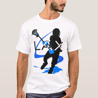 T-shirt de bleu de LAX de garçons de lacrosse
