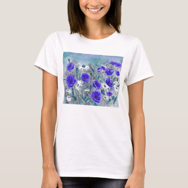 T-shirt "de bleu de pavot" (Devant)