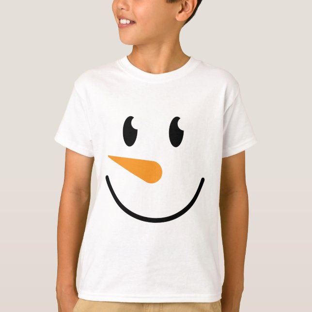 T-shirt de bonhomme de neige de garçon (conception (Devant)