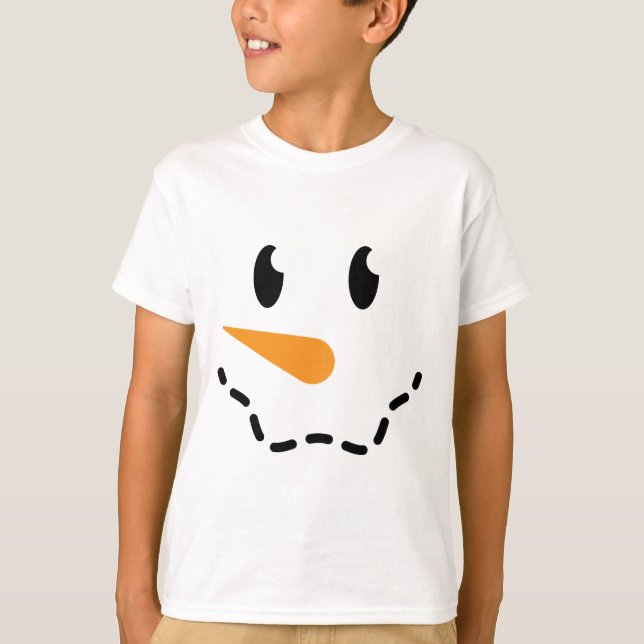 T-shirt de bonhomme de neige de garçon (conception (Devant)