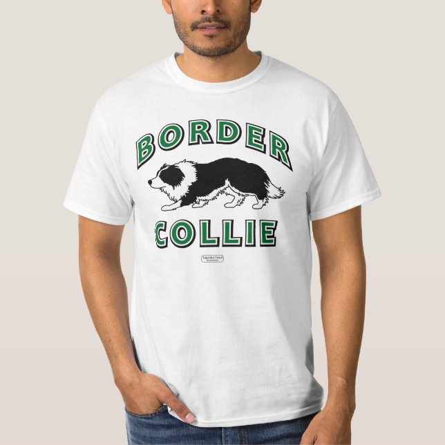 T-shirt de border collie (blanc) (Devant)