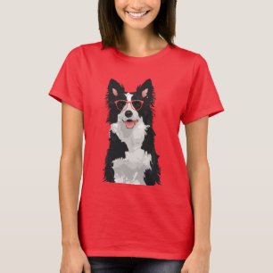 T-shirt de border collie de hippie pour des