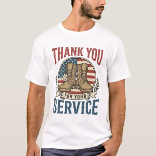 T-shirt de bottes militaires de remerciement pour