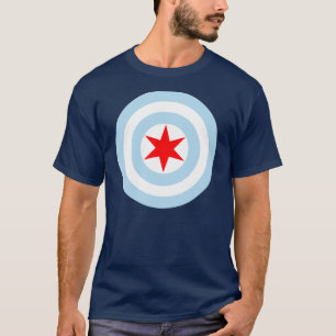 T-shirt de bouclier de drapeau de Chicago