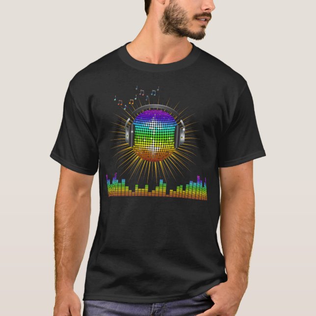 T-shirt de boule de disco de musique du DJ (Devant)