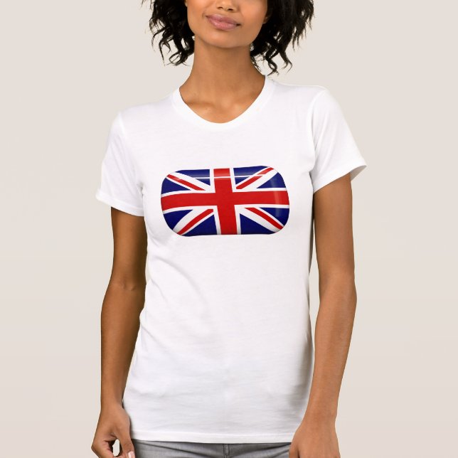T-shirt de bouton de drapeau du Royaume-Uni (Devant)