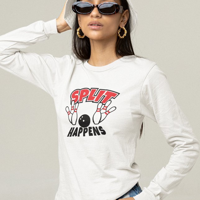 T-Shirt De Bowling Split Happens (Créateur téléchargé)