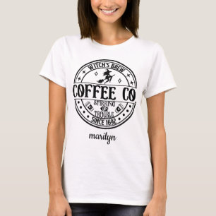 T-Shirt de Brew Coffee Co., sorcière personnalisée