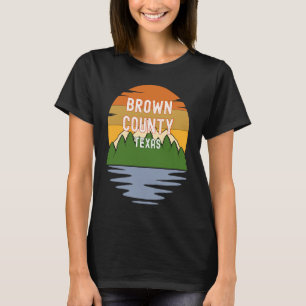 T-shirt De Brown County Texas Vintage Sunset