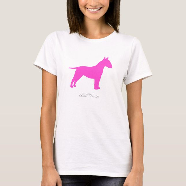 T-shirt de bull-terrier (silhouette rose) (Devant)