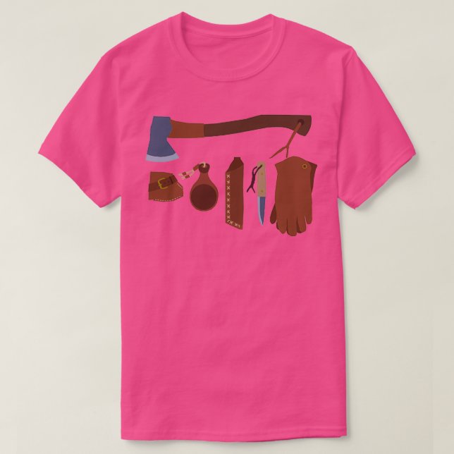 T-shirt de Bushcraft Kit de survie Préalable Camping (Design devant)