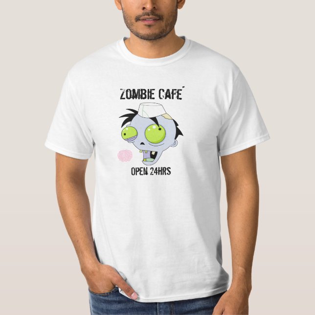 T-shirt ` de café de zombi (Devant)