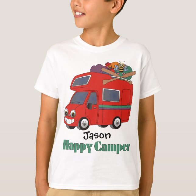 T-Shirt de Camper Happy Personnalisé (Devant)