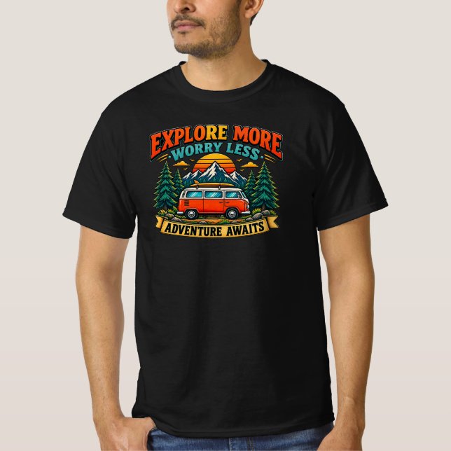 T-Shirt de Camping Aventure Rétro  (Devant)