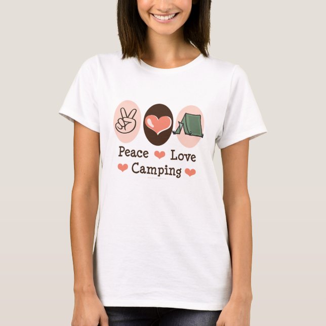 T-shirt de camping d'amour de paix (Devant)